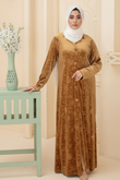 Mustard Gold Floral Embossed Velvet Pulchi — My Link for ALL