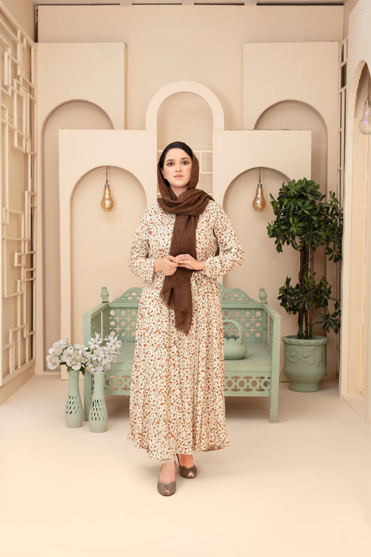 Vintage-Inspired Floral Abaya Gown