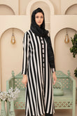 Striped Long-Line Abaya Set — My Link for ALL