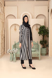Gestreiftes Long-Line Abaya-Set