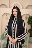 Gestreiftes Long-Line Abaya-Set