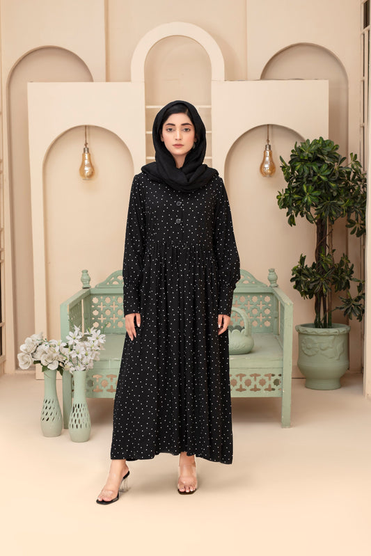Night Polka Dot Maxi Abaya