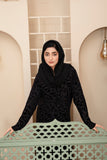 Mitternachtssamt Abaya mit Blumenprägung