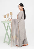 Eleganter, grau bestickter 3-teiliger Anzug mit Chiffon-Dupatta für Damen