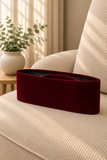 Plain Velvet Peci Cap in Deep Red