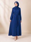 Navy Blue Button-Front Abaya