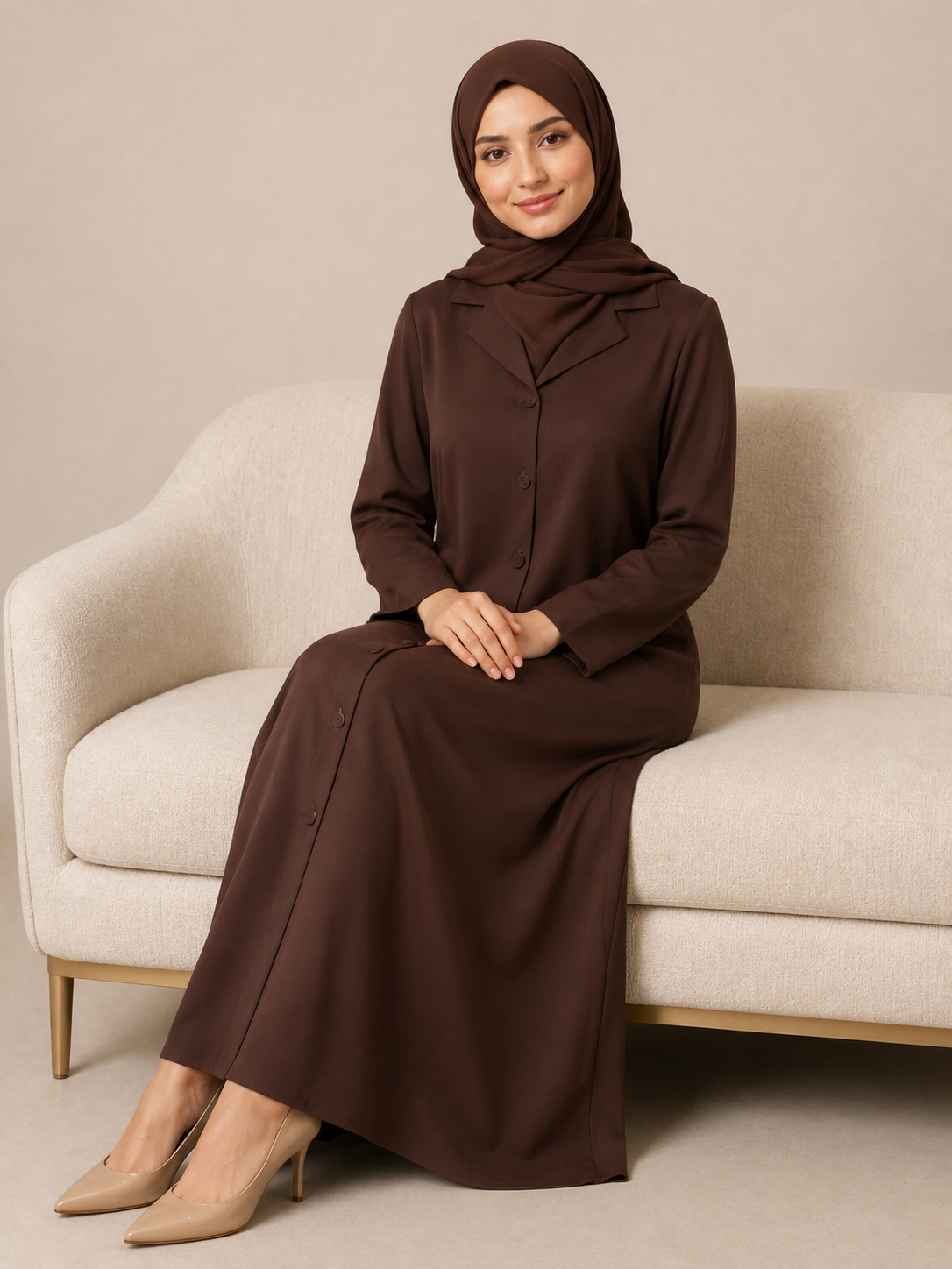 Brown Shirt-Style Burqa