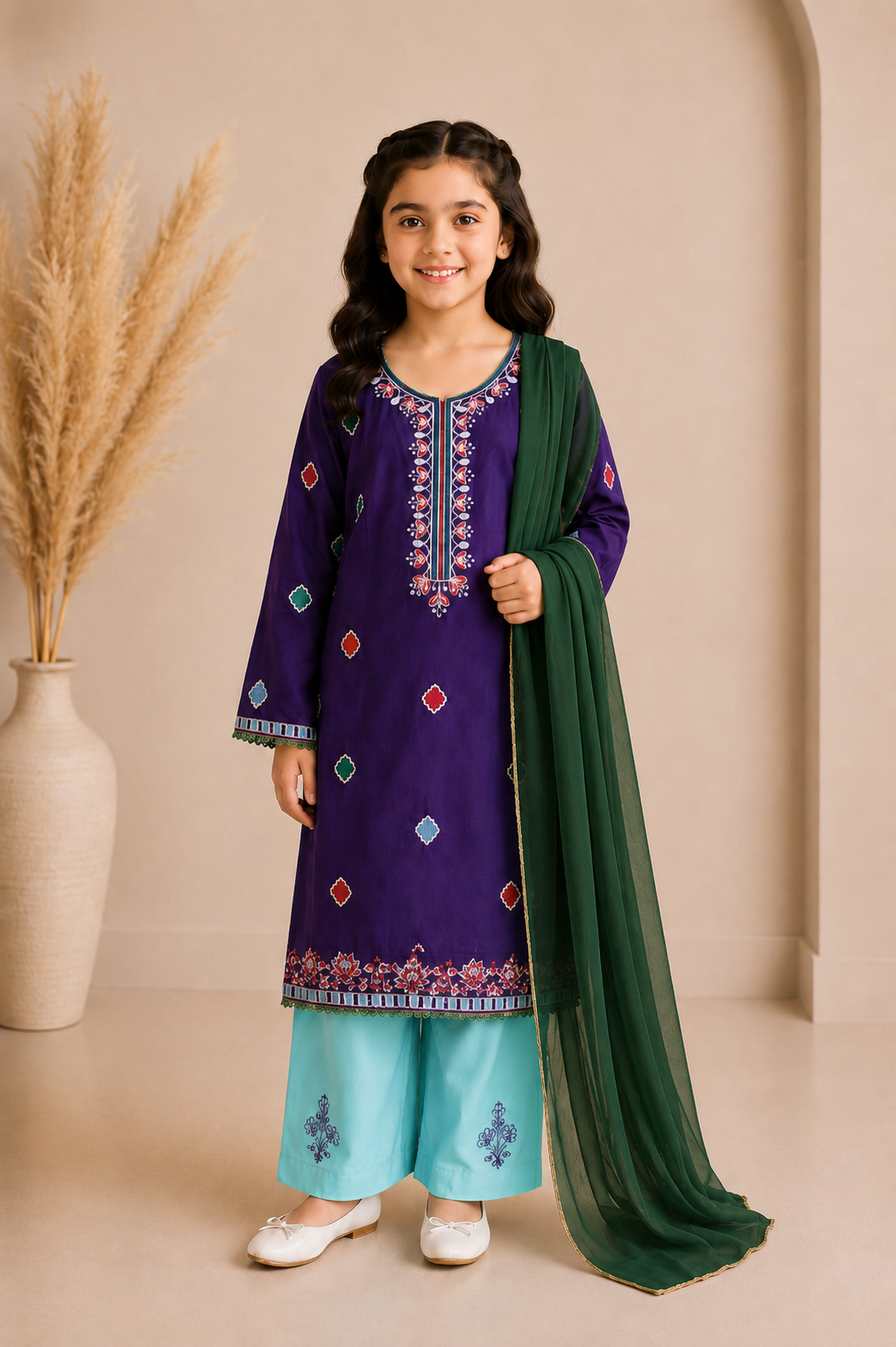 Printed Girls 3-Piece Suit — No. 057