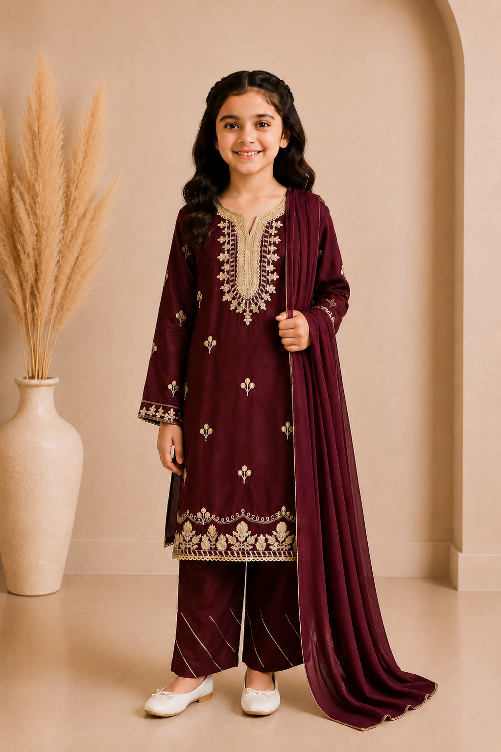 Girls 3-Piece Suit with Dupatta — No. 071