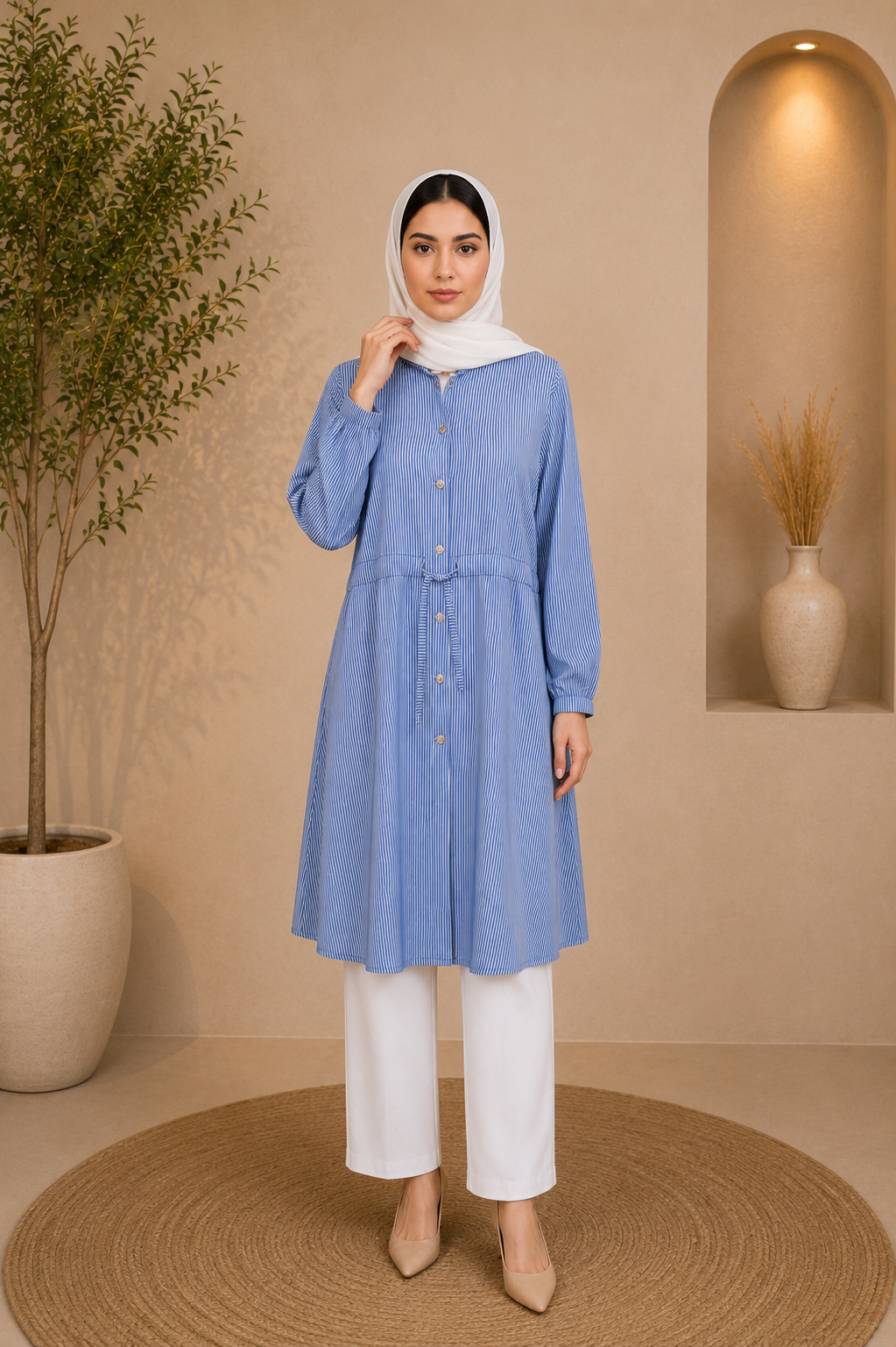 Printed Shirt Abaya