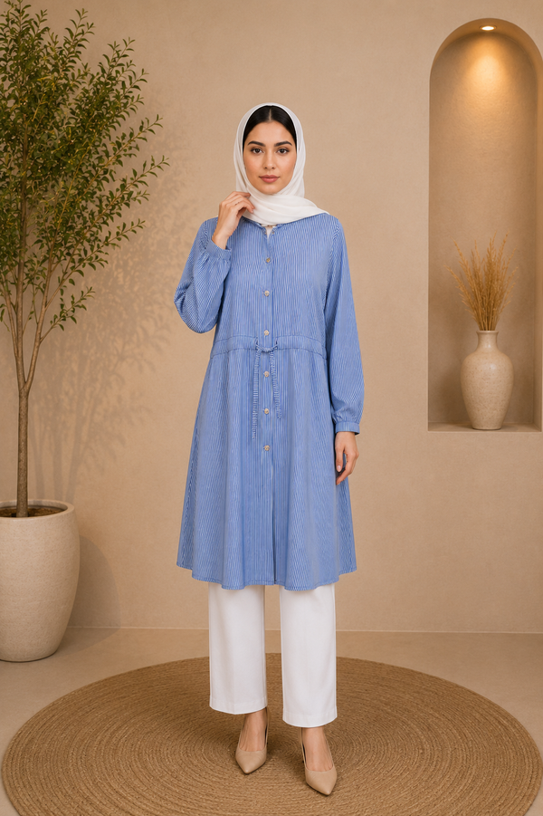 Printed Shirt Abaya