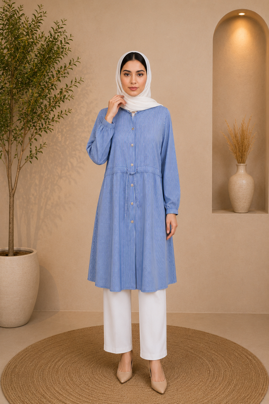 Printed Shirt Abaya