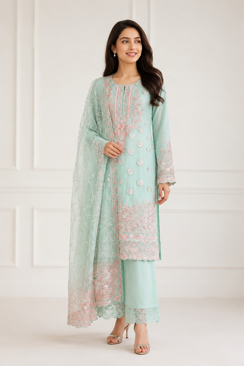 Embroidered Kameez Suit — No. 195