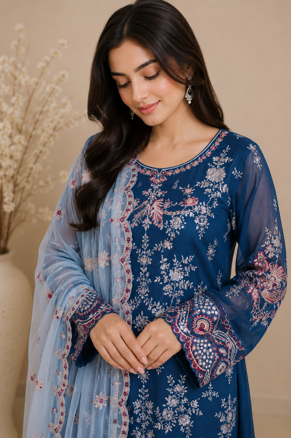 Embroidered Kameez Suit — No. 215