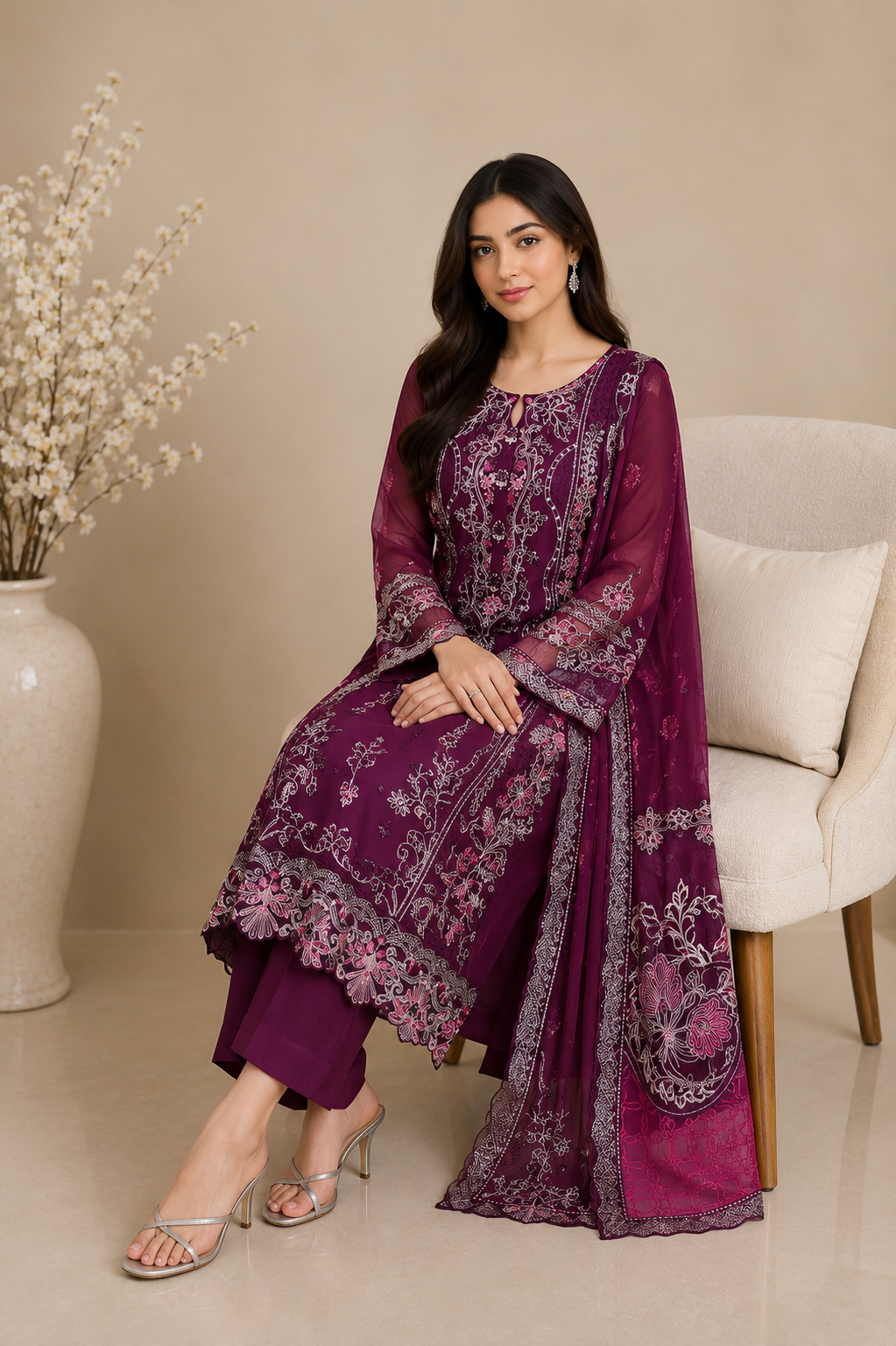 Embroidered Kameez Suit — No. 212
