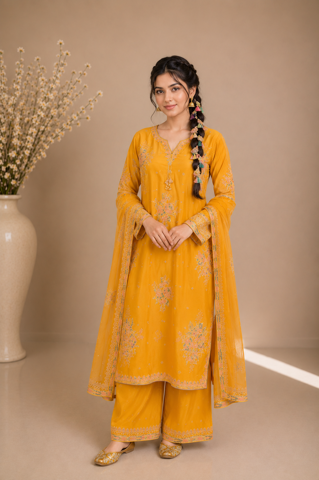 Embroidered Kameez Suit — No. 196