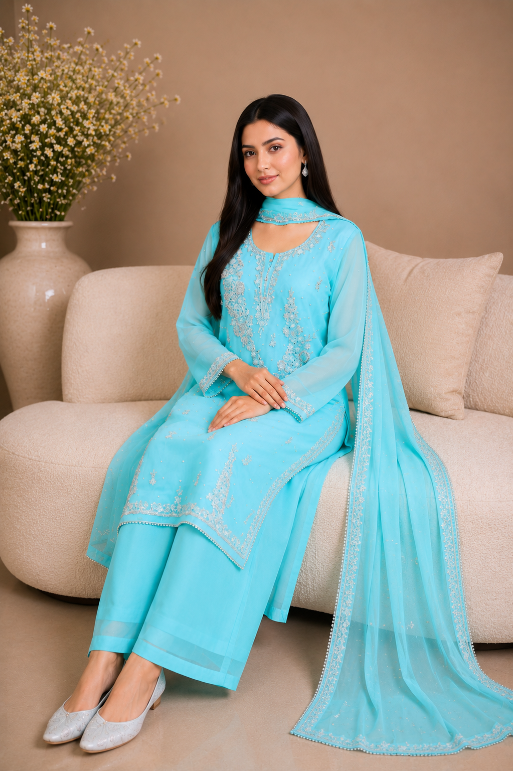 Embroidered Kameez Suit — No. 192