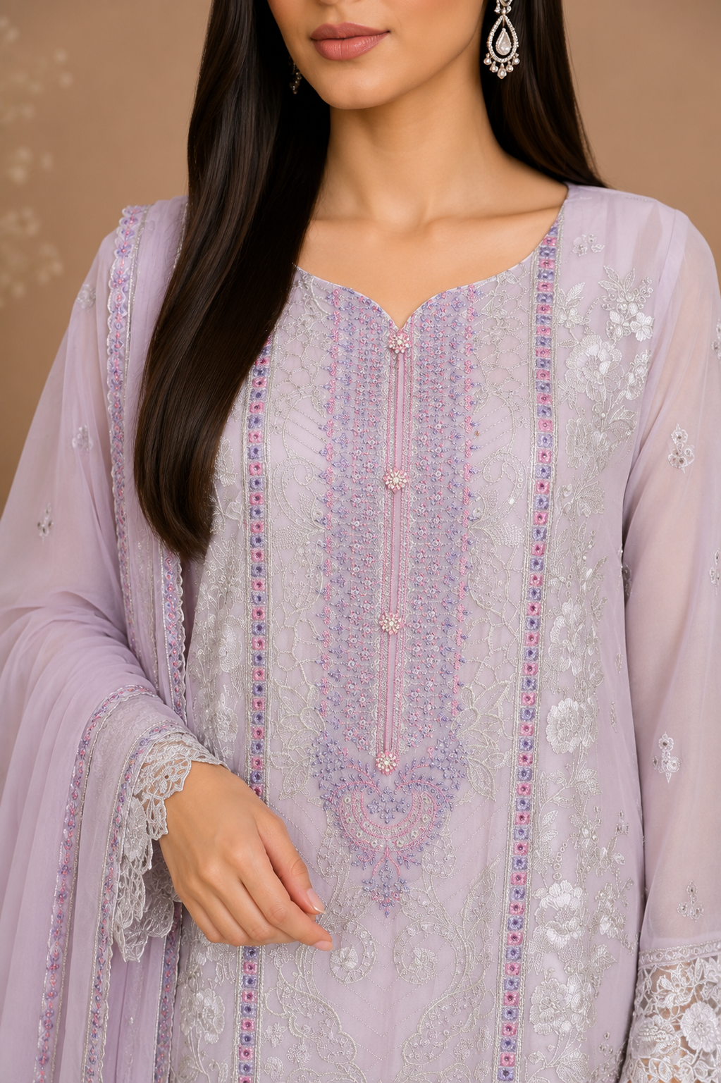 Embroidered Kameez Suit — No. 203