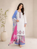 Neck-Embroidered Plain Lawn Suit — No. 077