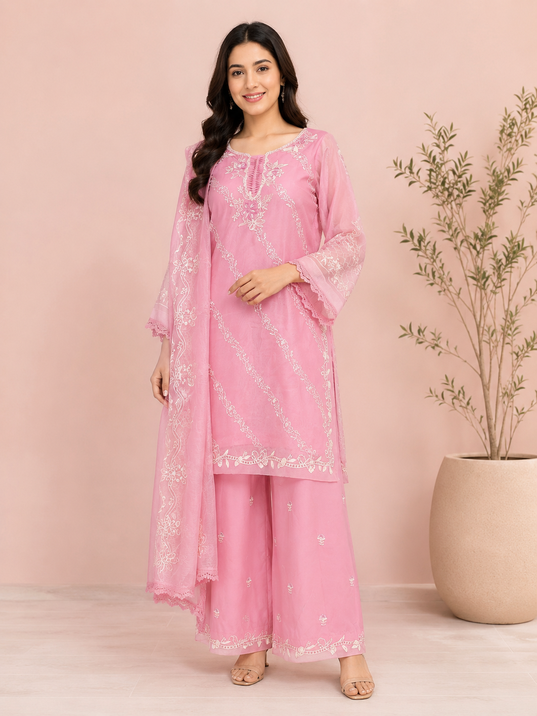 Embroidered Ladies Suit with Dupatta — No. 088