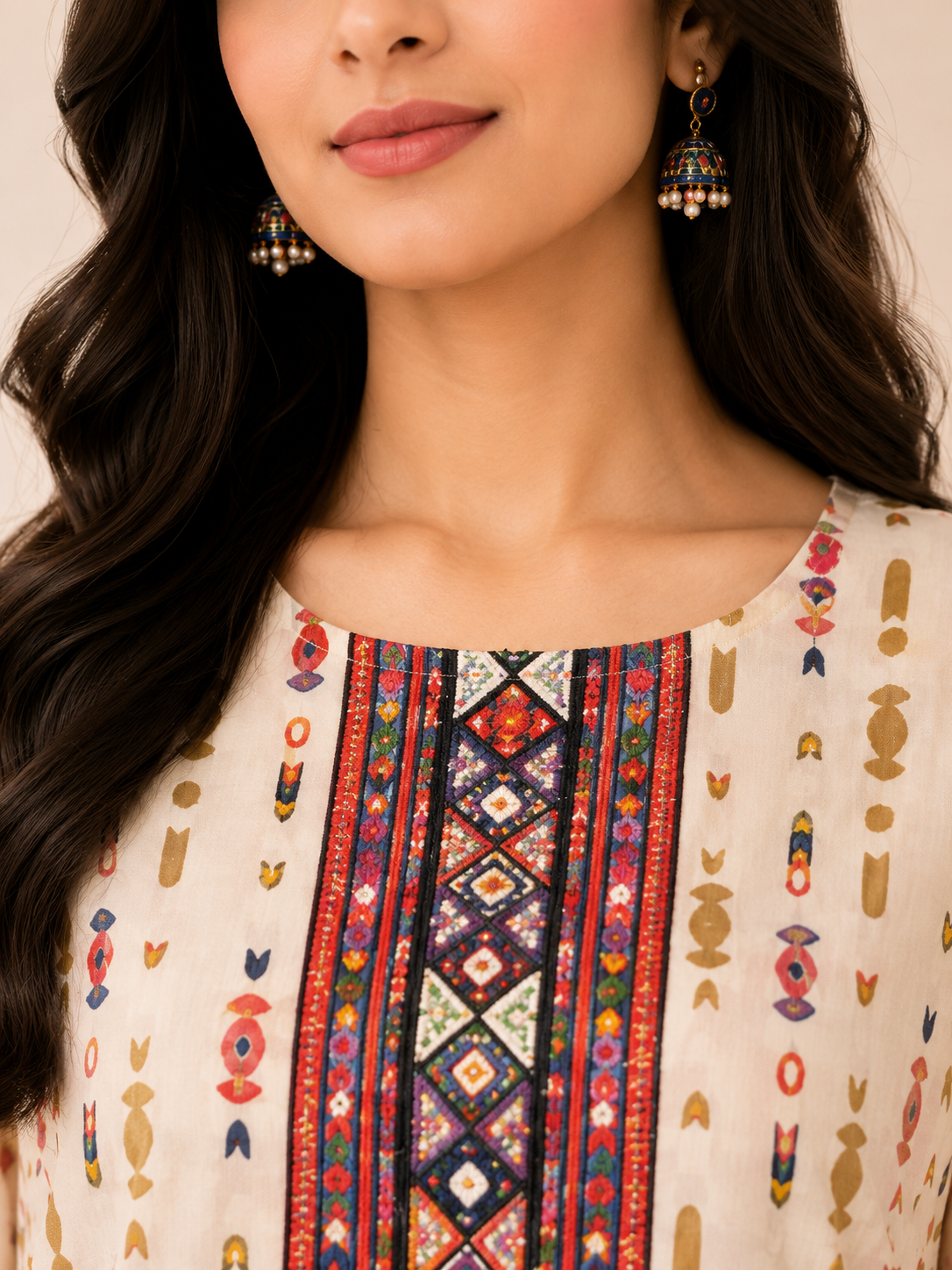 Border and Cuff Embroidered Suit — No. 097
