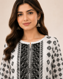 Ladies Suit with Embroidered Neck — No. 111