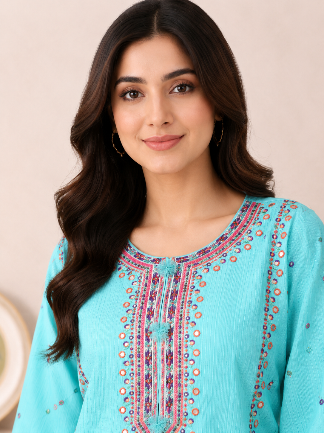 Embroidered Neck Suit — No. 093