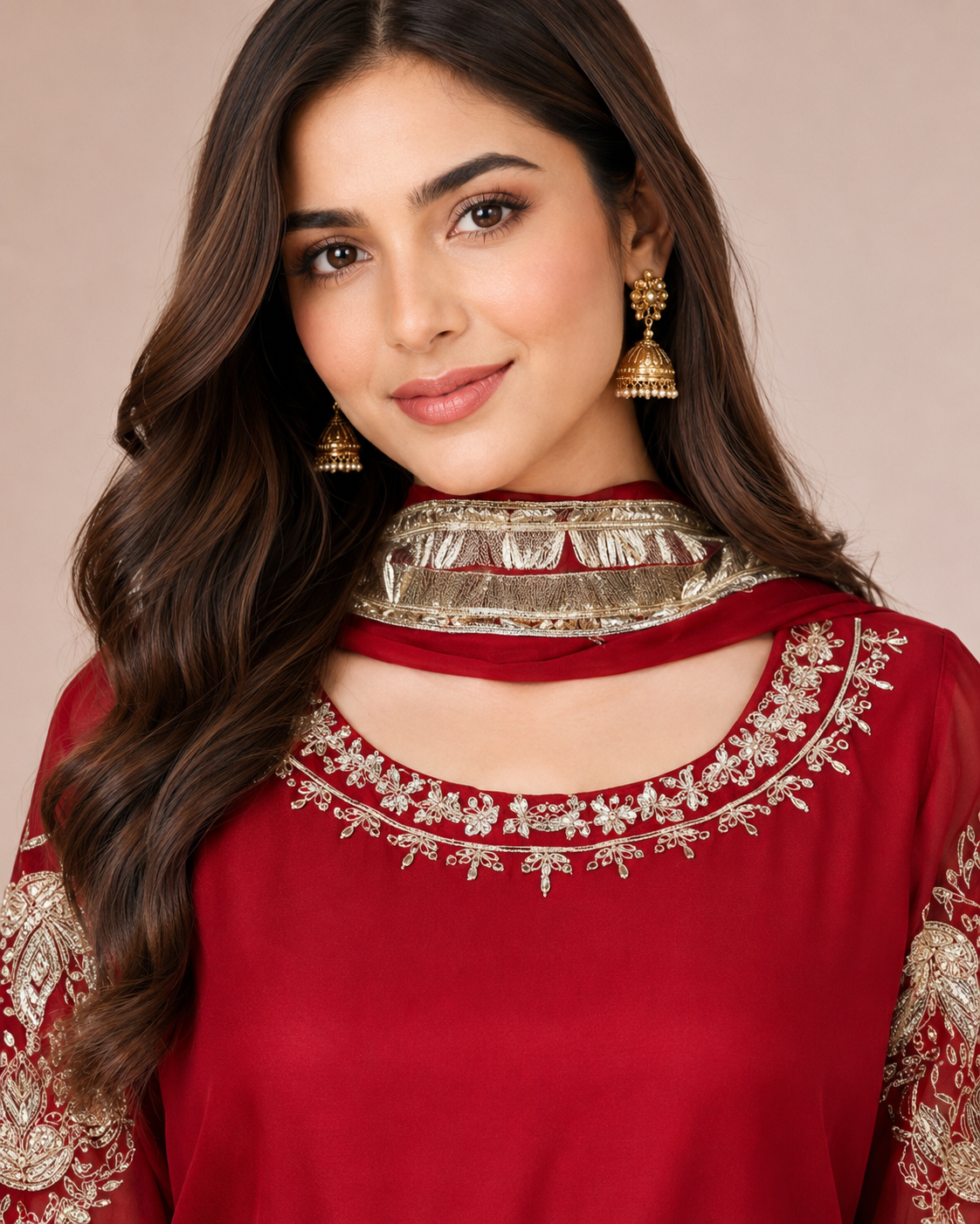 Fancy Layered Chiffon Frock Suit — No. 110