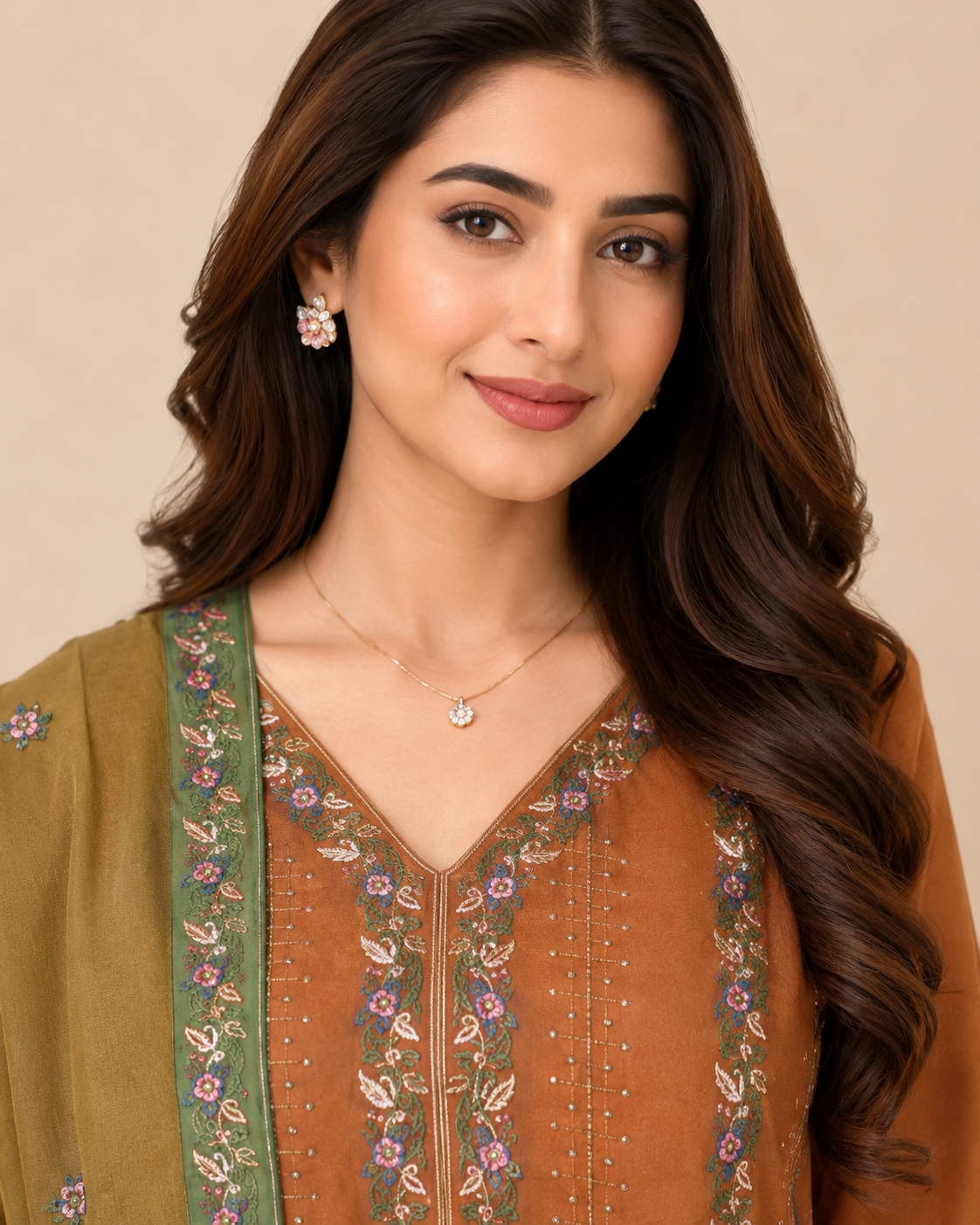Neck-Embroidered Lawn Suit — No. 102