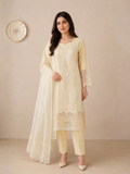 Border-Embroidered Suit with Dupatta — No. 125