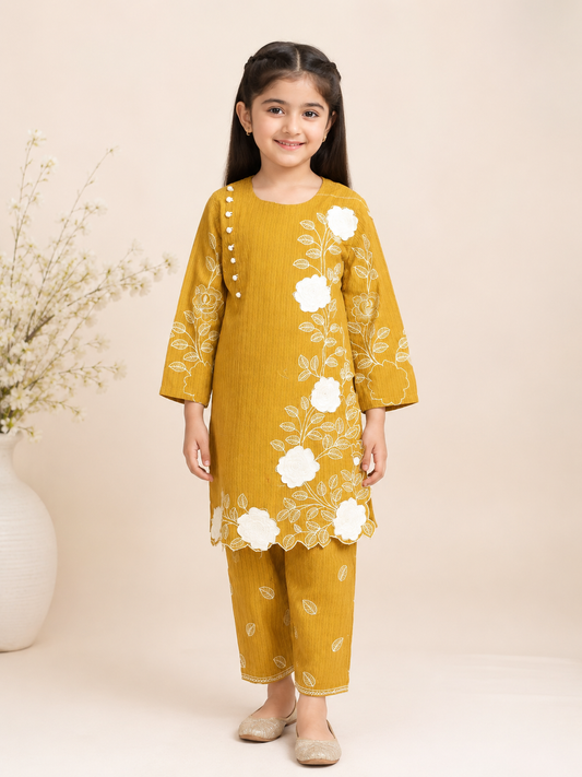 Embroidered Girls 2-Piece Suit — No. 052