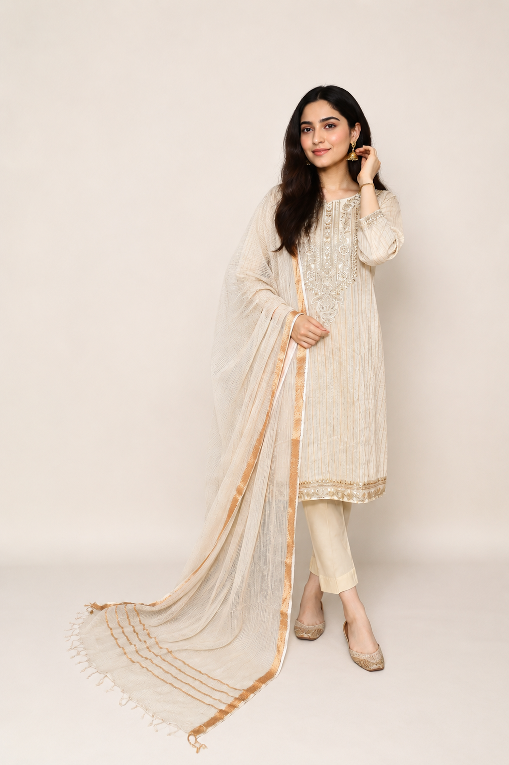 3 piece  plain lawn suit