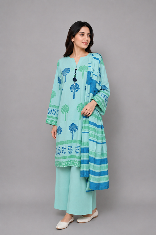 3-Piece Embroidered Lawn Suit with Matching Dupatta — My Link for ALL