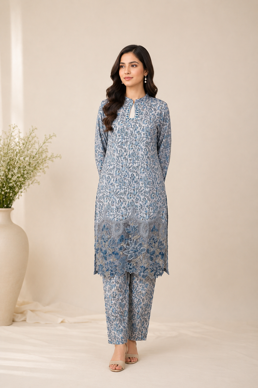 Fancy Embroidered Border 2-Piece Lawn Suit — My Link for ALL