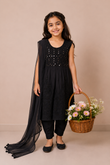 3-Piece Girls Embroidered Frock Set with Matching Dupatta — My Link for ALL