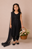 3-Piece Girls Embroidered Frock Set with Matching Dupatta — My Link for ALL