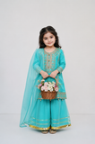 3-Piece Girls Fancy Embroidered Sharara Set — My Link for ALL