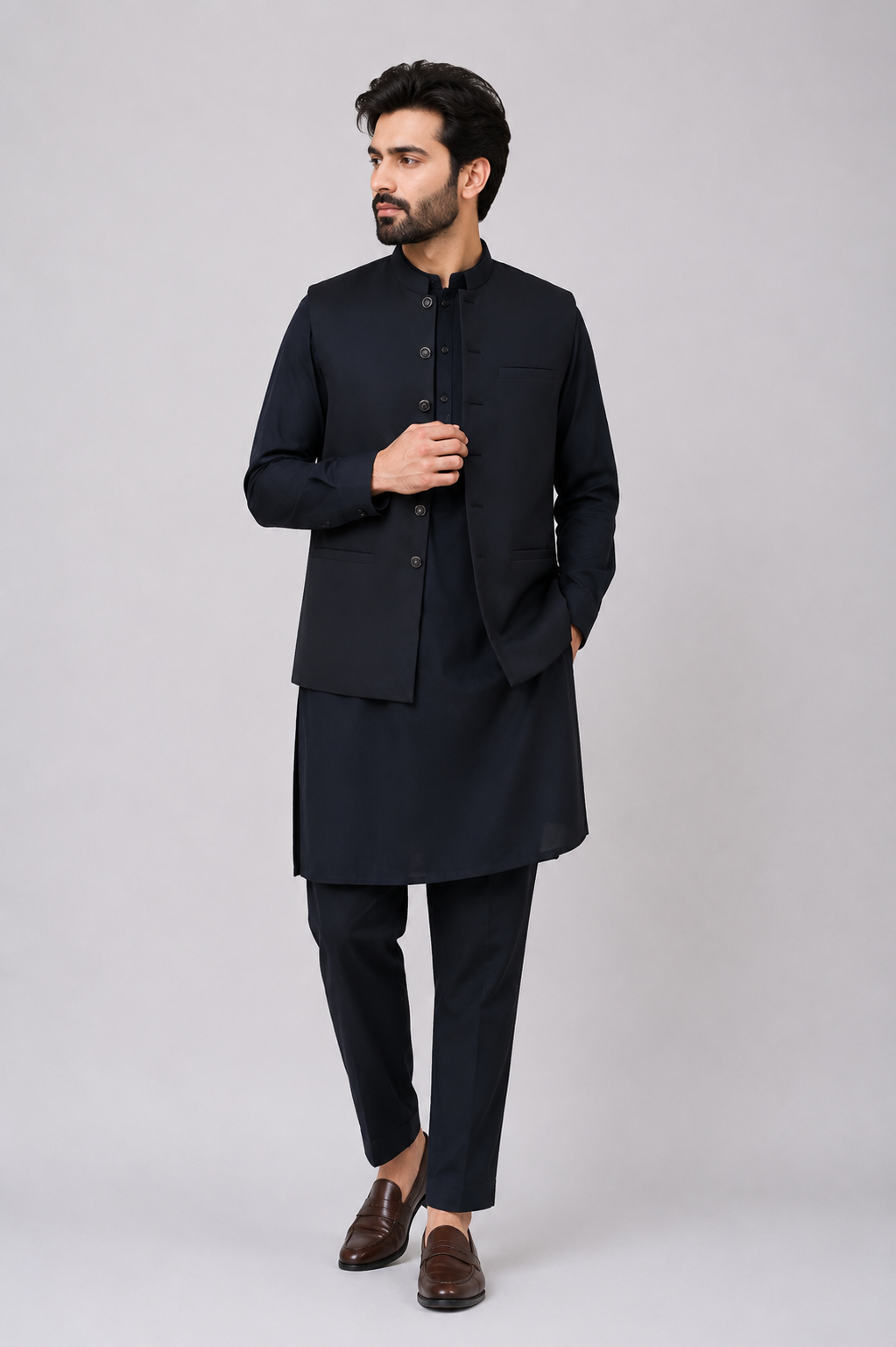 3-Piece Gents Suit with Embroidered Waistcoat — My Link for ALL