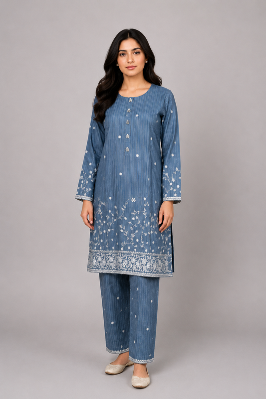 Fancy Border-Embroidered 2-Piece Lawn Suit — My Link for ALL