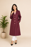Premium Plum Wool-Blend Long Winter Coat — My Link for ALL