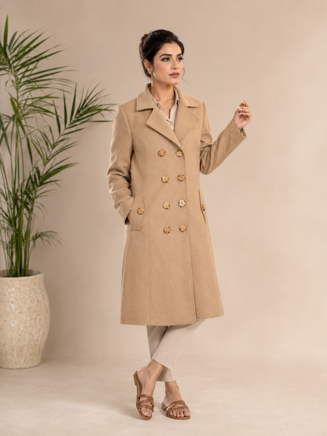 Luxury Double-Breasted Beige Trench Coat — My Link for ALL