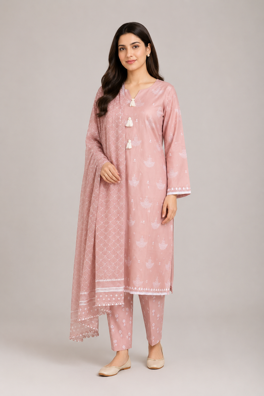 Elegant Lawn Suit with Dupatta — No. 180