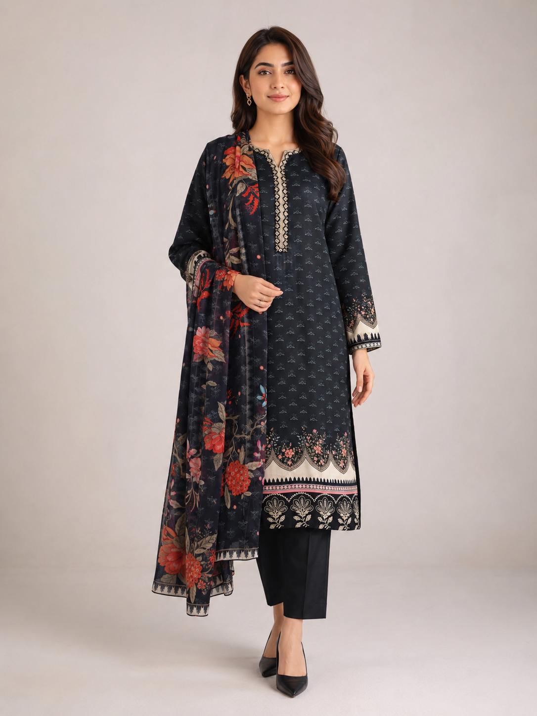 Elegant Lawn Suit with Dupatta — No. 178
