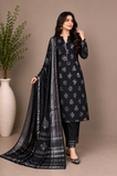black embroided 3 piece suit