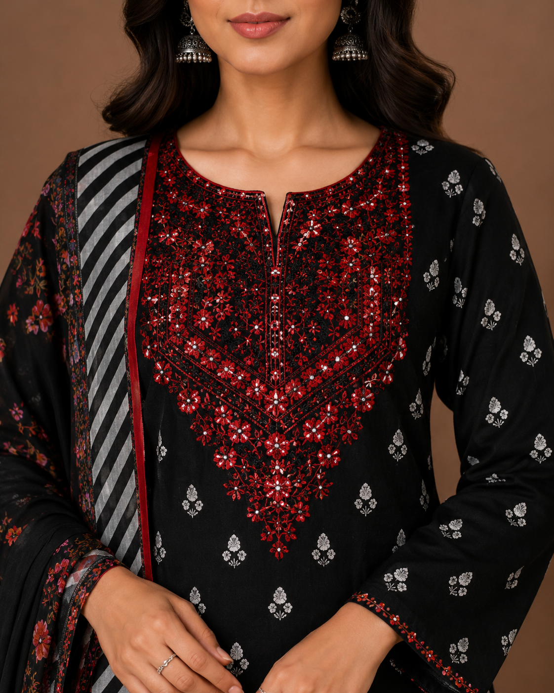 3 piece embroided