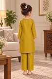 Mustard Yellow Lawn Embroidered 3-Piece Suit