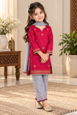 Pink and light purple embroidered 3-Piece suit