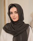 Elegant Dark Brown Chiffon Hijab