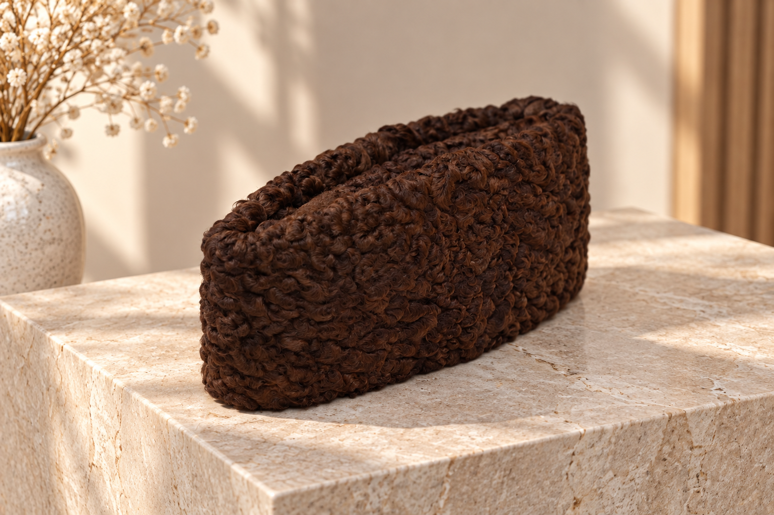 Jinnah Cap – Premium Brown Curly Wool
