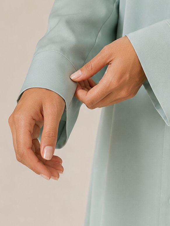 Premium Light Blue Abaya Set with Matching Stole